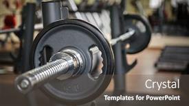  Presentation with barbell - Colorful presentation theme enhanced with barbell ready to workout indooors shallow dof backdrop and a dark gray colored foreground