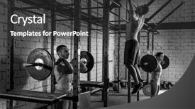  Presentation with weightlifting barbell - Presentation with barbell weight lifting group weightlifting background and a dark gray colored foreground