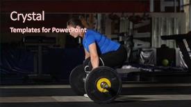  Presentation with children doing kids gym - Cool new PPT layouts with barbells - young fit woman doing deadlift backdrop and a wine colored foreground