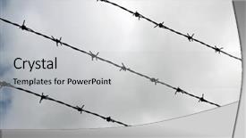  Presentation with spain - Amazing slide deck having barbeq - barbed wire fence view backdrop and a light gray colored foreground
