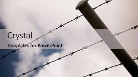  Presentation with spain - Beautiful PPT theme featuring barbeq - barbed wire fence view backdrop and a  colored foreground