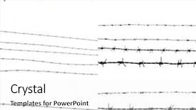  Presentation with barbed wire fence prison concept - Audience pleasing theme consisting of barbeq - variety of barbed wire fence backdrop and a white colored foreground