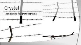  Presentation with barbed wire fence prison concept - Cool new slides with barbeq - variety of barbed wire fence backdrop and a white colored foreground