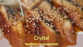  Presentation with prawn - Slides enhanced with barbequed prawn salad with shrimp lettuce and green lime macro closeup with copy space background and a tawny brown colored foreground