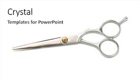  Presentation with barber - Audience pleasing slides consisting of barber scissors isolated on white backdrop and a white colored foreground