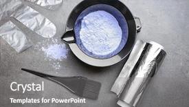  Presentation with hair brush - Presentation theme with barber set with hair dye background and a gray colored foreground