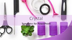  Presentation with barber - Beautiful slides featuring barber-set-with-tools-isolated backdrop and a lavender colored foreground