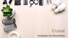  Presentation with barber - Beautiful theme featuring barber-set-with-tools backdrop and a lemonade colored foreground