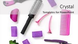  Presentation with barber - Slide deck featuring barber set with tools background and a light gray colored foreground