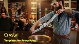  Presentation with copper - Amazing slide set having barber squeeze towel in copper backdrop and a tawny brown colored foreground