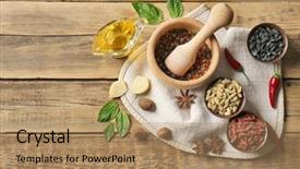  Presentation with barberry - Slides consisting of barberry - composition with different spices background and a coral colored foreground