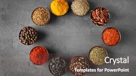  Presentation with spices - Colorful PPT layouts enhanced with barberry - different spices in bowls backdrop and a tawny brown colored foreground