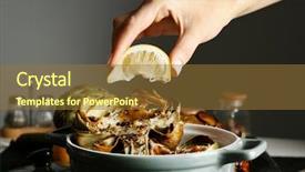  Presentation with lemon - Theme consisting of barberry - female hand squeezing lemon background and a tawny brown colored foreground