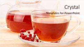  Presentation with barberries - Slide deck having barberry - healthy tea with barberries background and a lemonade colored foreground