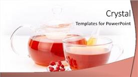  Presentation with tea cup - Beautiful theme featuring barberry - healthy tea with barberries backdrop and a  colored foreground