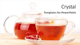  Presentation with barberry - Cool new theme with barberry - healthy tea with barberries backdrop and a white colored foreground