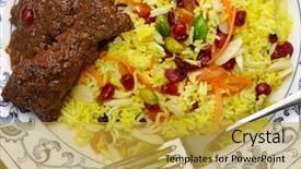  Presentation with persian - Presentation theme with barberry - iranian cuisine persian jeweled rice background and a gold colored foreground