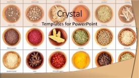  Presentation with herbs - Audience pleasing slide deck consisting of barberry - large collection of different spices backdrop and a coral colored foreground