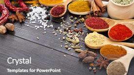  Presentation with barberry - Presentation enhanced with barberry - powder spices in the spoons background and a gray colored foreground