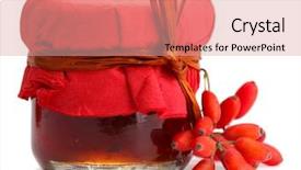  Presentation with barberries - Slide deck featuring barberry - ripe barberries and jar background and a  colored foreground
