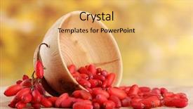  Presentation with barberry - Amazing slides having barberry - ripe barberries in wooden bowl backdrop and a yellow colored foreground