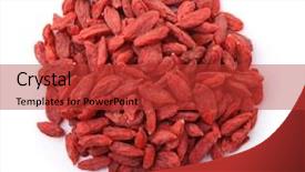  Presentation with goji - Slide set featuring barberry - top view of goji berries background and a red colored foreground
