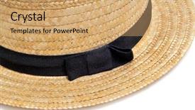  Presentation with straw - Amazing presentation design having barbershop quartet - closeup of a straw hat backdrop and a  colored foreground