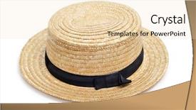  Presentation with straw - Cool new slides with barbershop quartet - straw hat isolated backdrop and a lemonade colored foreground