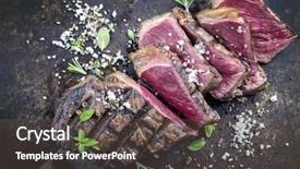  Presentation with roast beef - Amazing slide deck having barbie - barbecue adged roast beef backdrop and a dark gray colored foreground