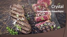  Presentation with roast beef - Slide deck featuring barbie - barbecue adged roast beef background and a violet colored foreground