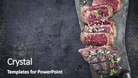  Presentation with roast beef - Beautiful slide set featuring barbie - barbecue aged roast beef backdrop and a dark gray colored foreground