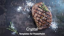  Presentation with dry eye - Cool new slide set with barbie - barbecue dry aged rib eye backdrop and a dark gray colored foreground