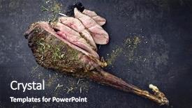  Presentation with barbecue food truck - Audience pleasing presentation theme consisting of barbie - barbecue haunch of venison backdrop and a dark gray colored foreground