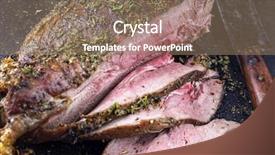  Presentation with sheet metal - Slides having barbie - barbecue haunch of venison background and a violet colored foreground