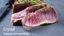  Presentation with tuna - Amazing presentation having barbie - barbecue tuna steak backdrop and a seafoam green colored foreground