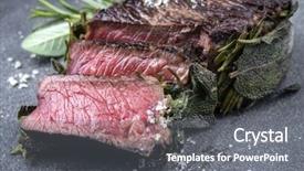  Presentation with barbecue - Cool new slide deck with barbie - dry aged barbecue entrecote steak backdrop and a gray colored foreground