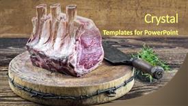  Presentation with beef - PPT theme enhanced with barbie - rib of beef background and a coral colored foreground