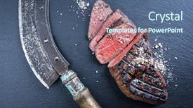  Presentation with wagyu - Cool new PPT theme with barbie - wagyu steak backdrop and a ocean colored foreground