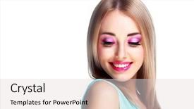  Presentation with bright white - PPT layouts enhanced with barbie doll - pretty woman with bright pink background and a lemonade colored foreground