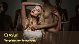  Presentation with plastic surgery - Amazing PPT theme having barbie doll - young woman in bandage backdrop and a tawny brown colored foreground