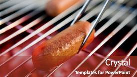 Presentation with grill out - Cool new presentation theme with barbq - hotdog on a grill backdrop and a  colored foreground
