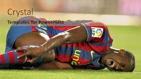  Presentation with camp - PPT theme with barcelona-apr-3-toure-yaya background and a coral colored foreground