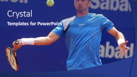  Presentation with tournament - PPT theme featuring barcelona-april-19-spanish-tennis background and a navy blue colored foreground