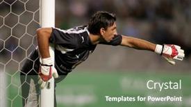  Presentation with olympic - Cool new presentation theme with barcelona-aug-16-olympiacos-goalkeeper backdrop and a gray colored foreground