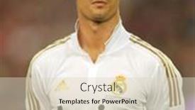  Presentation with real madrid football - Slides having barcelona-aug-17-cristiano-ronaldo background and a soft green colored foreground