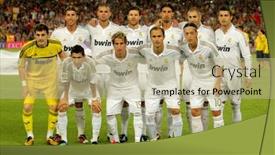  Presentation with real madrid football - Colorful slides enhanced with barcelona-aug-17-real-madrid backdrop and a mint green colored foreground