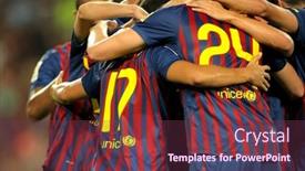  Presentation with celebrate - Amazing theme having barcelona-aug-22-group backdrop and a tawny brown colored foreground