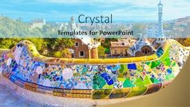 Presentation with panoramic - Theme consisting of barcelona-city-panoramic-view background and a arctic colored foreground