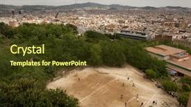  Presentation with mountain view - Colorful theme enhanced with barcelona city view from montjuich backdrop and a tawny brown colored foreground