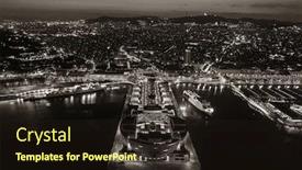  Presentation with coast - PPT theme featuring barcelona-coast-pier-aerial-view background and a wine colored foreground